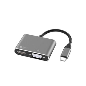 USB 3.1 Type C to VGA + HDMI 4K*2K Adapter