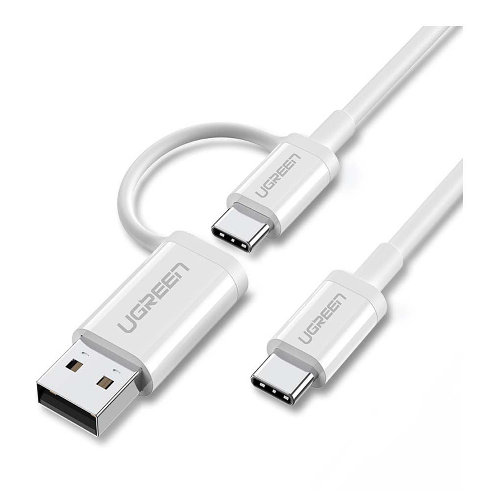 UGREEN US264 Usb-C To Usb-C + Usb-A Cable 1M White 40934