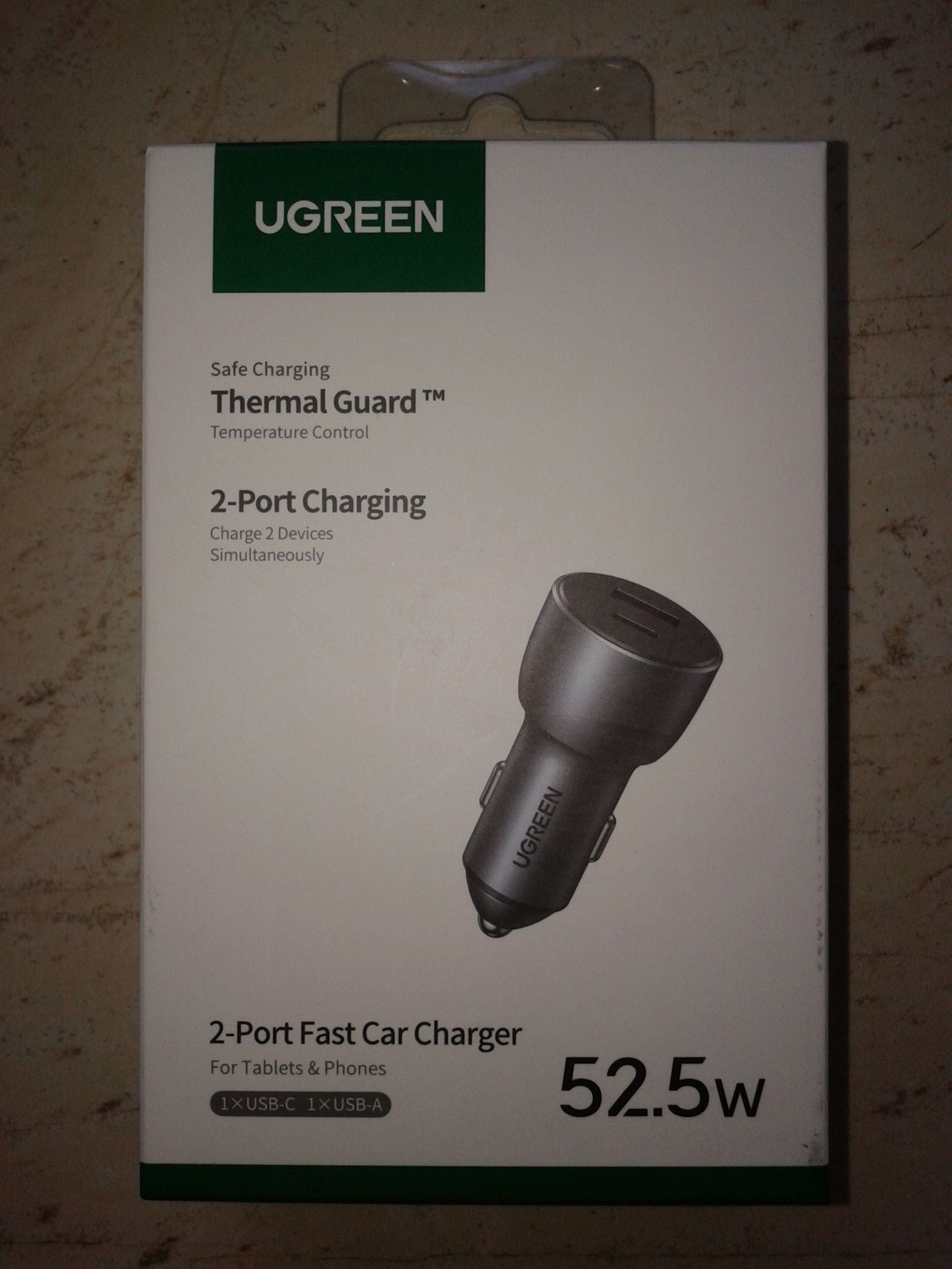 UGREEN CD213 USB-A + USB-C Fast Car Charger 60980