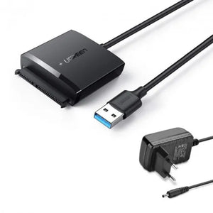 UGREEN CM257 USB3.0-turn 2.5/3.5-inch SATA hard disk converter circular wire with 12V power supply interface 60561