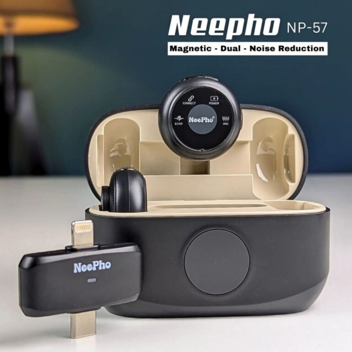 NeePho NP-57 Wireless Dual Microphone with Noise Reduction iOS & Android