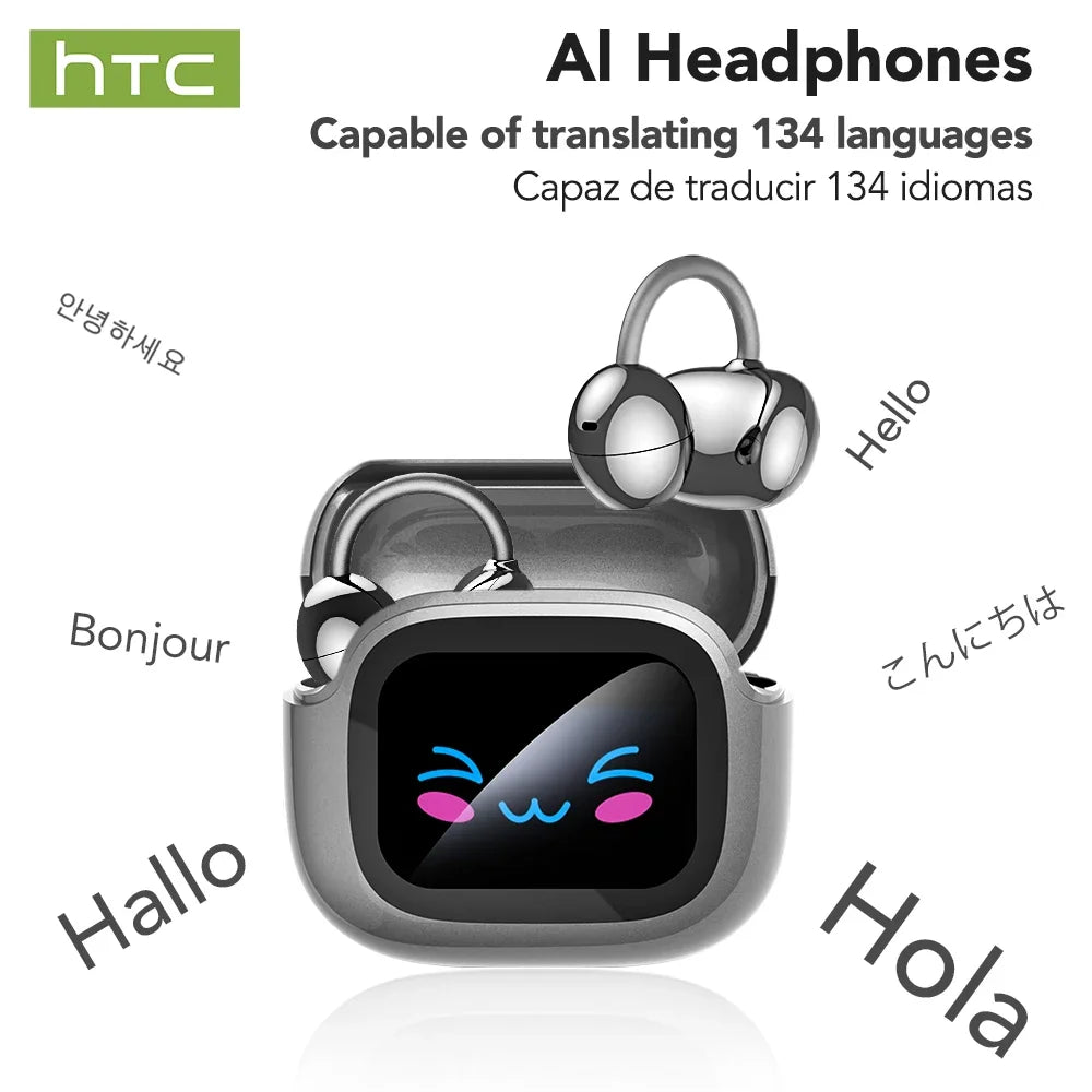 HTC NE32 Bluetooth V6.0 AI Earphones In-ear Earbuds HD Stereo Sound Headphones Noise