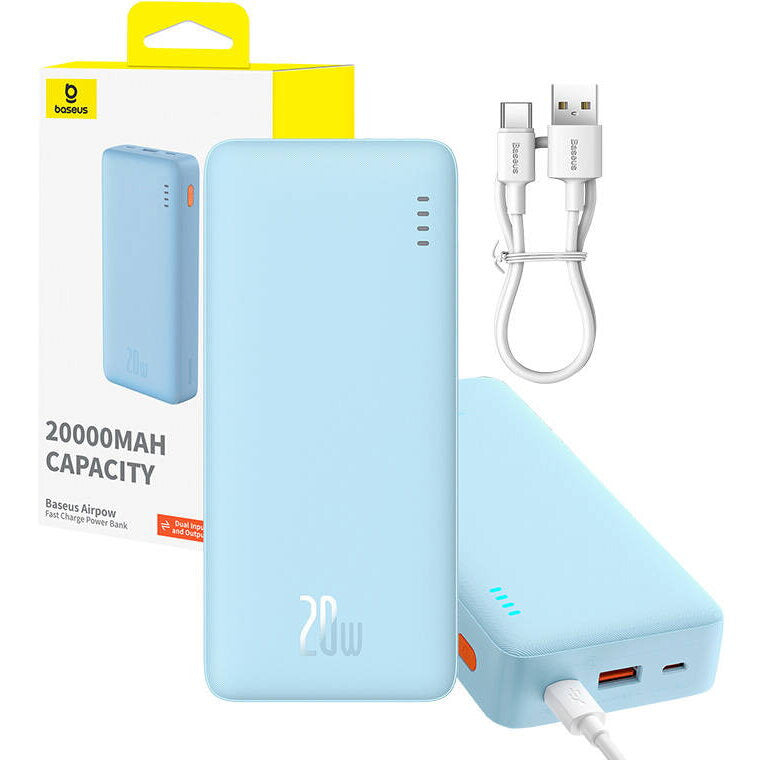 Baseus Airpow Fast Charge Power Bank 20000mAh 20W Galaxy Blue（With Simple Series Containing universal USB to Type‐C 50cm White）P10022804313‐00